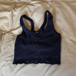 90 degree Navy Ribbed Women's Tank Top
